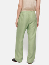 Irish Linen Twill Palazzo Trouser | Green