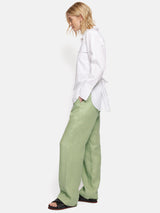 Irish Linen Twill Palazzo Trouser | Green