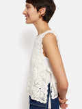 Crochet Embroidered Tank | Ivory