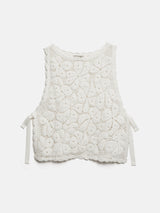 Crochet Embroidered Tank | Ivory