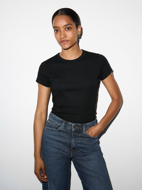 Fine Cotton Baby Tee | Black