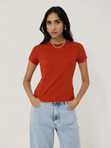 Fine Cotton Baby Tee | Orange