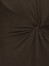 Twist Front Dress | Brown