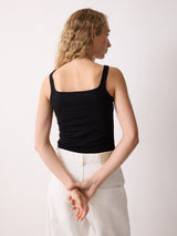 Square Neck Layering Tank | Black