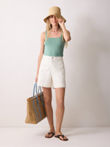 Square Neck Layering Tank | Green