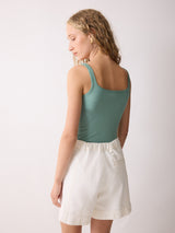 Square Neck Layering Tank | Green