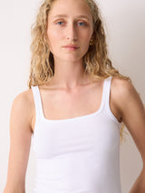Square Neck Layering Tank | White