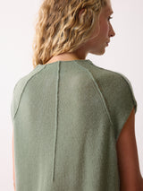 Cloud Cashmere Cap Sleeve Top | Green