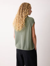 Cloud Cashmere Cap Sleeve Top | Green