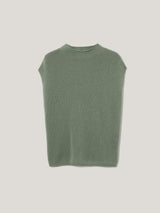 Cloud Cashmere Cap Sleeve Top | Green