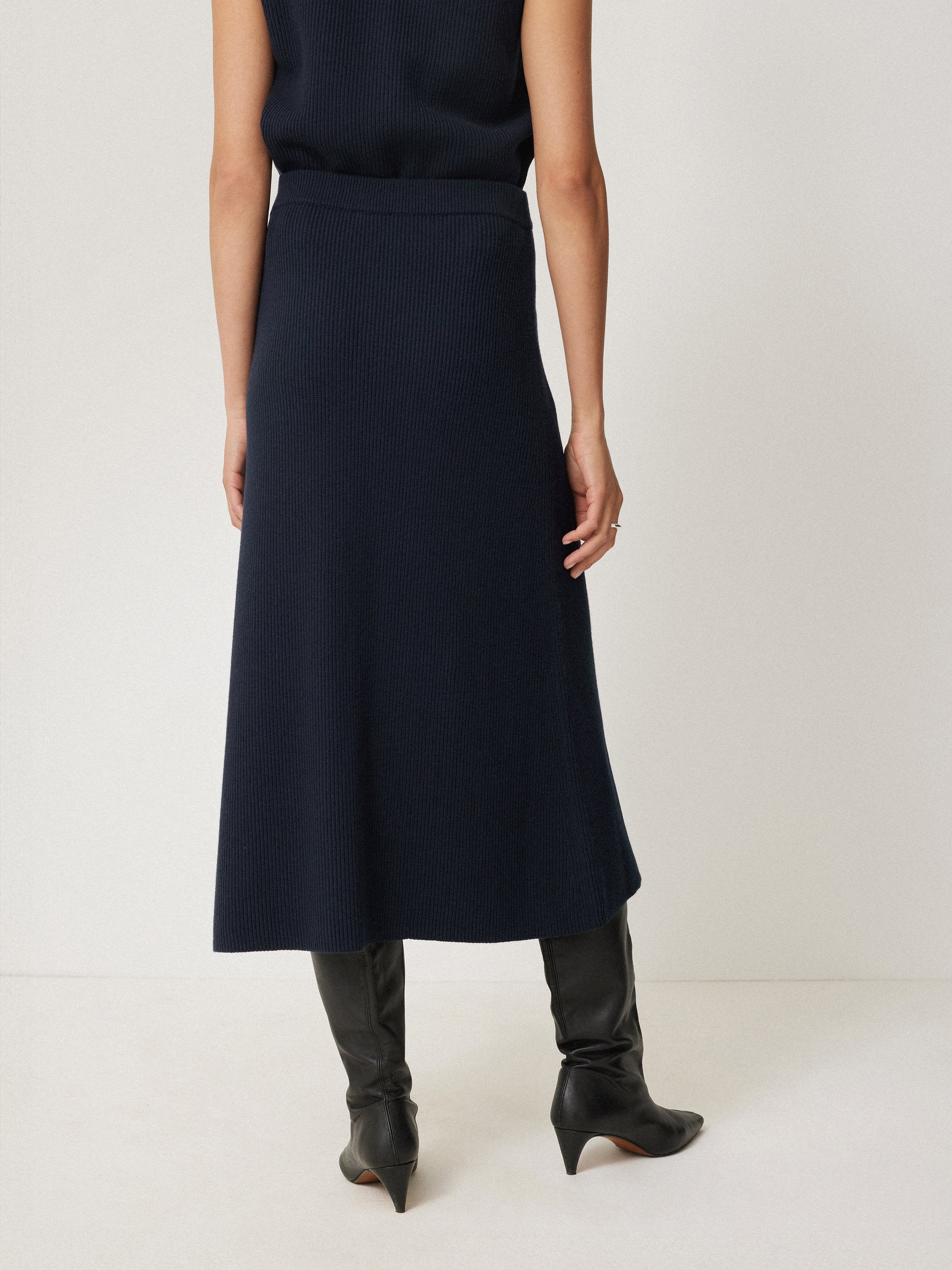 Marble - Navy Knitted Skirt main image 0