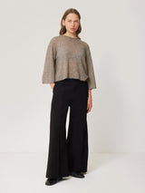 Soft Gauzy Knit T-shirt | Taupe