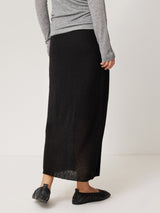Soft Gauzy Knit Skirt | Black