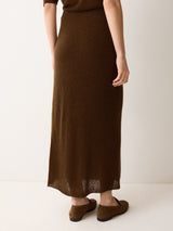 Soft Gauzy Knit Skirt | Brown