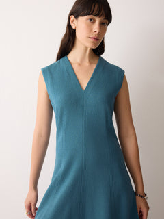 Sleeveless Stitched Dress | Blue