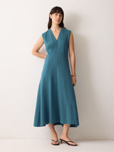 Sleeveless Stitched Dress | Blue