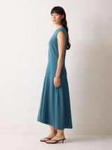 Sleeveless Stitched Dress | Blue