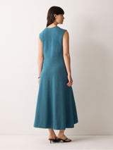 Sleeveless Stitched Dress | Blue