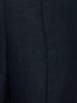 Irish Linen Herringbone Palazzo | Navy