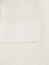Irish Linen Herringbone Brook Jacket | White