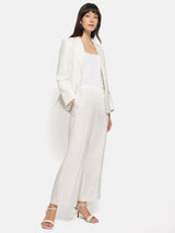 Irish Linen Herringbone Brook Jacket | White