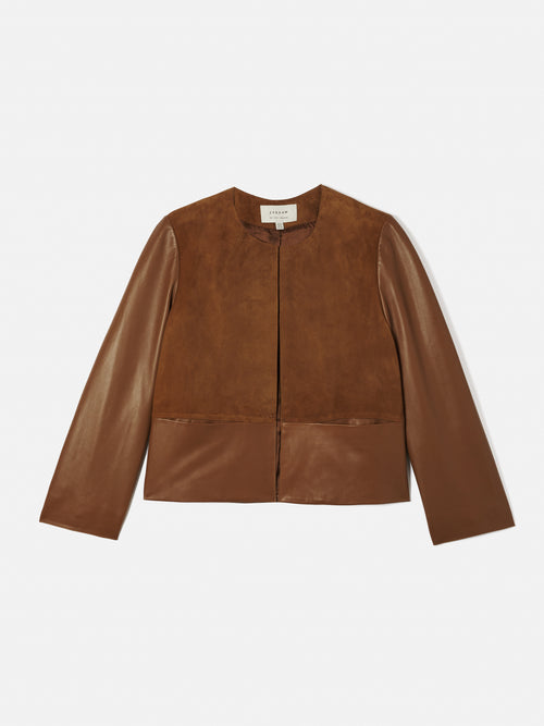 Nakoa Leather Mix Jacket | Tan