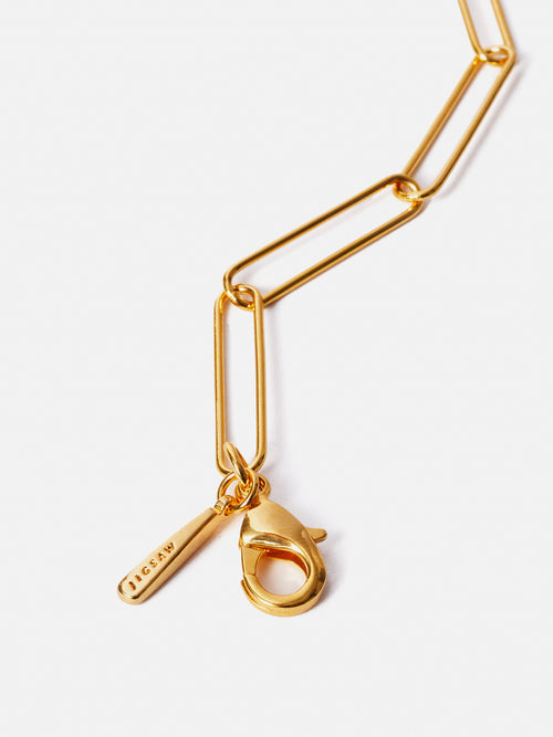 Paper Clip Chain Necklace | Gold