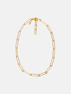 Paper Clip Chain Necklace | Gold