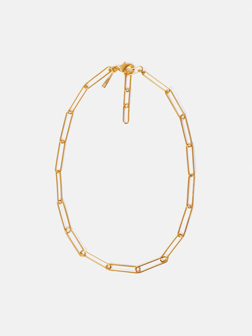 Paper Clip Chain Necklace | Gold