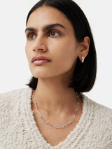 Paper Clip Chain Necklace | Silver