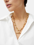 Trombone Link Chain Necklace | Gold