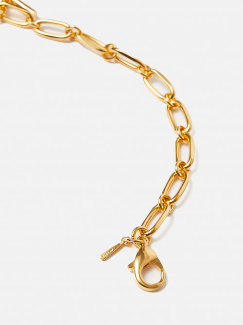 Trombone Link Chain Necklace | Gold