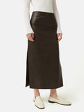 Leather Maxi Skirt | Chocolate