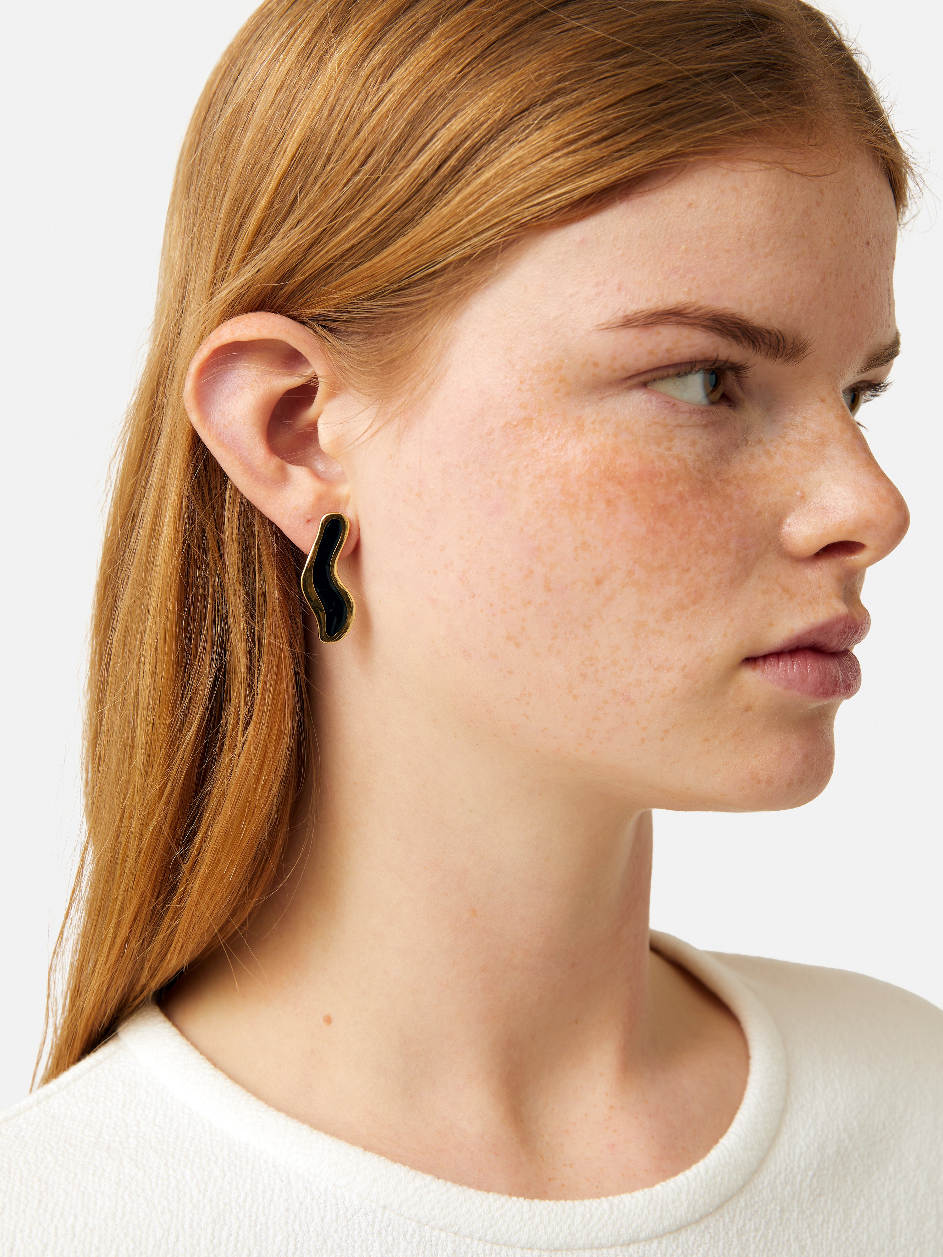 Organic Enamel Inlay Earrings | Black – Jigsaw