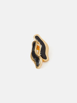 Organic Enamel Inlay Earrings | Black
