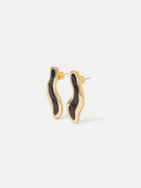 Organic Enamel Inlay Earrings | Black