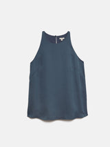 Satin Sleeveless Top | Blue