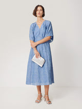 Textured Jacquard Dress | Blue
