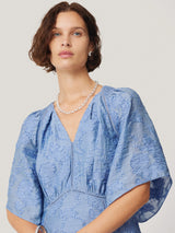 Textured Jacquard Dress | Blue