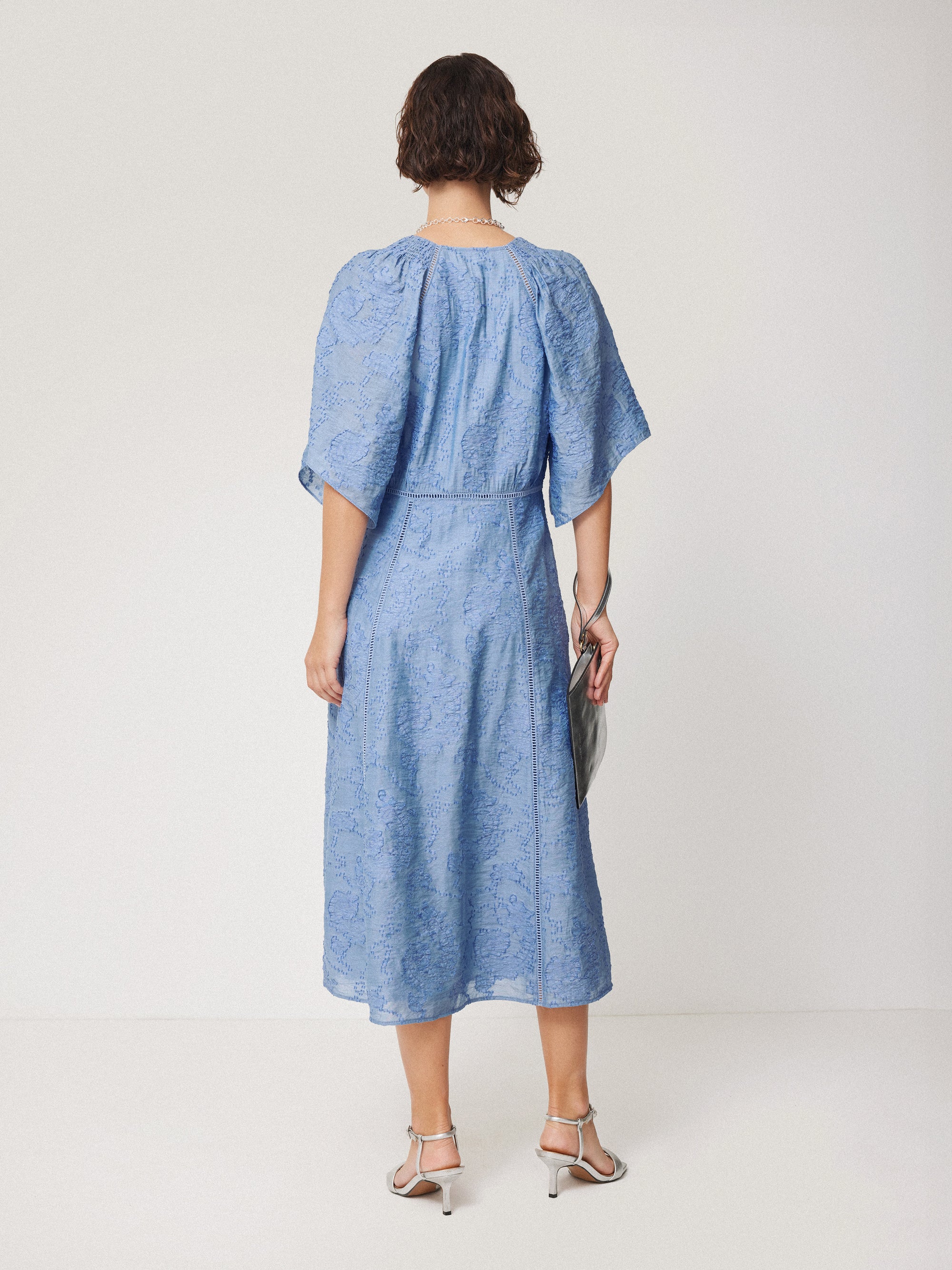 +Jacquard Paisley Print Dress, Emerald