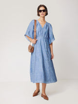 Textured Jacquard Dress | Blue