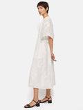 Textured Jacquard Dress | White