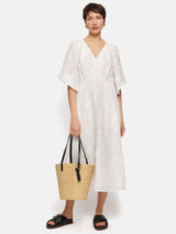 Textured Jacquard Dress | White