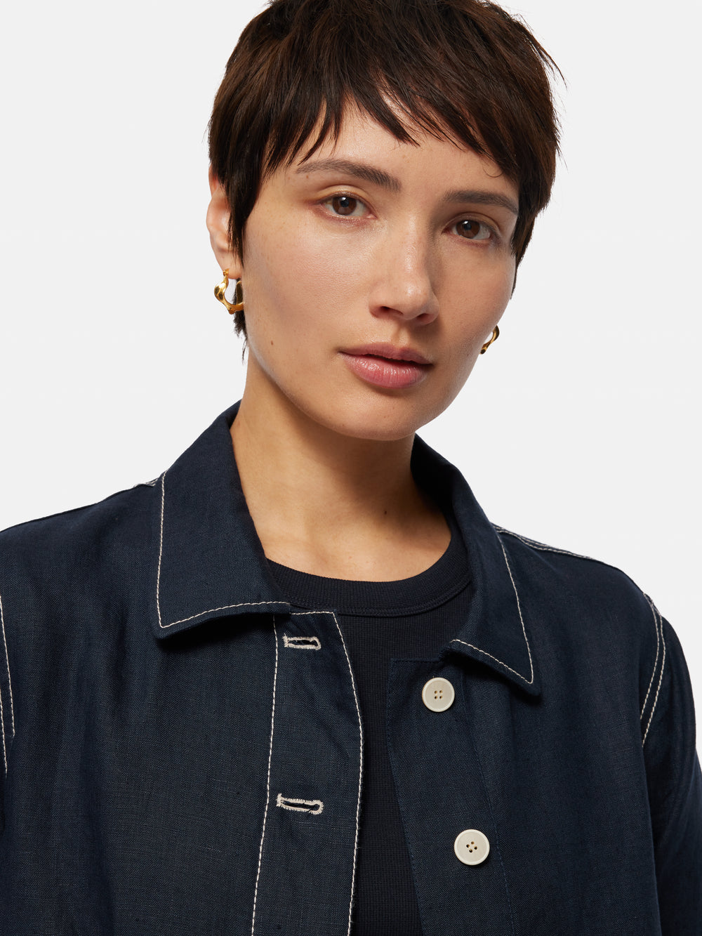 【Restocked】French Linen Collarless Jacket