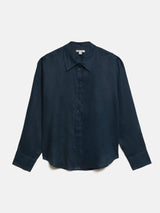 Linen Casual Shirt | Navy