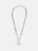 Trombone Link Chain Necklace | Silver