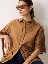 Broderie Shirt | Camel