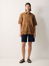 Broderie Shirt | Camel