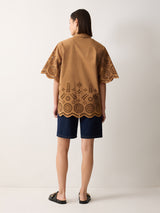 Broderie Shirt | Camel