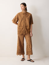 Broderie Shirt | Camel